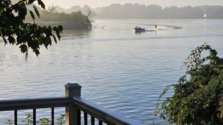 Visitors enjoying some water skiing on Sylvan Lake