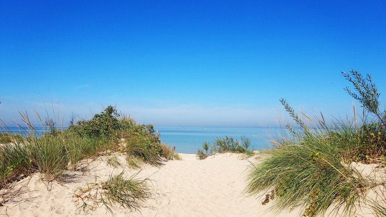 A beautiful beach in Indiana'a Lake Michigan shore