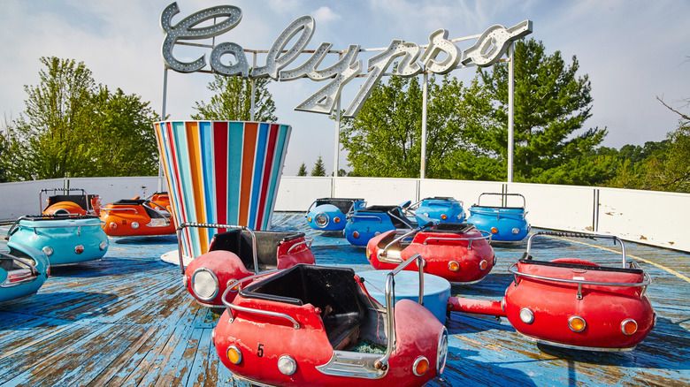 Bumper cars at the abandoned Fun Spot Amusement Park, Indiana