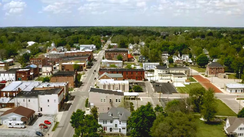 Aerial view of Alexandria, Indiana