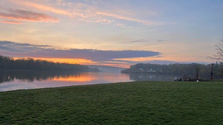 Sunrise over Connecticut River from Harbor Park