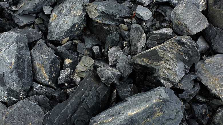 Rocks by a mountain