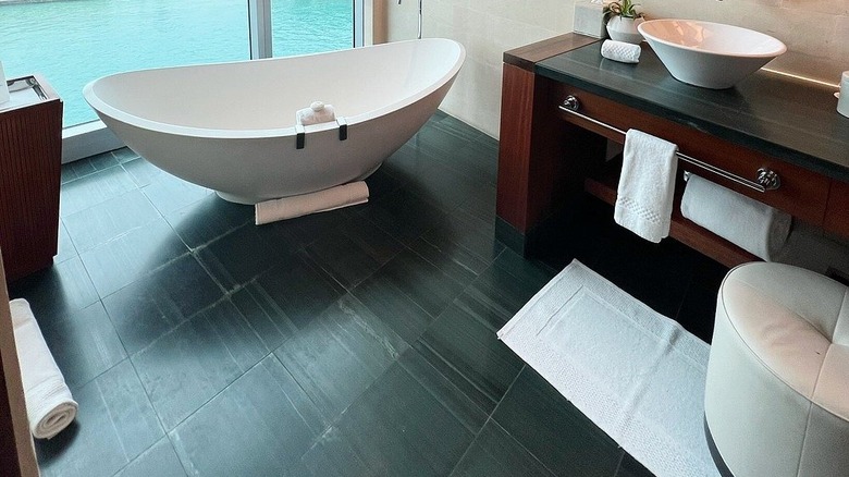 One of Ritz Carlton Bal Harbour's baths with ocean views