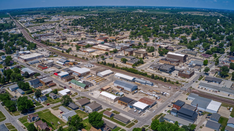 Aerial view of Carroll, Iowa