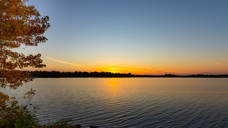 Sunset view of Big Creek State Park in Polk City, Iowa