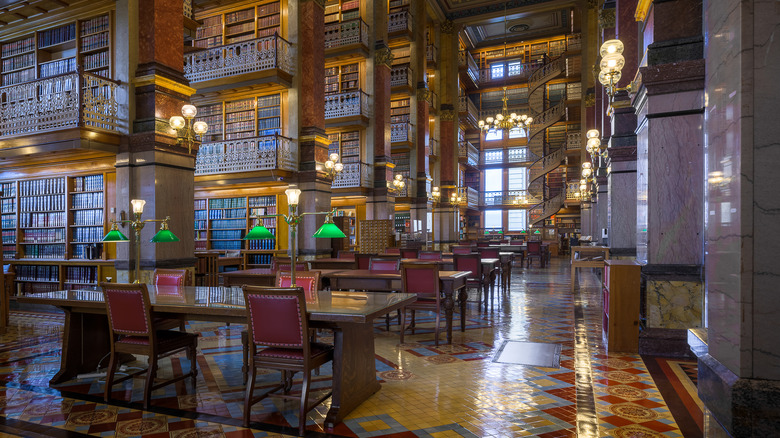 Interior of the historic State Law Library at the Iowa State Capitol
