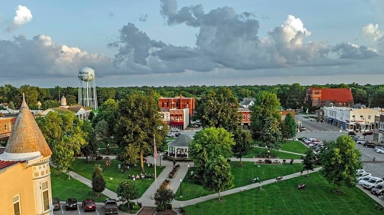 An aerial view of Fairfield, Iowa
