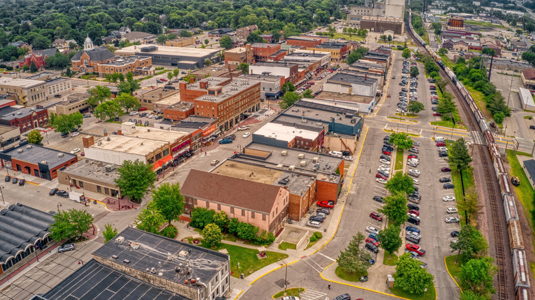 Aeriel view of Ames, Iowa, in the summer