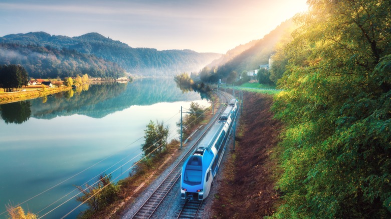 Scenic train route in Slovenia