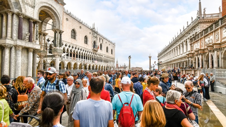 Crowds at St. Mark's Square in Venice