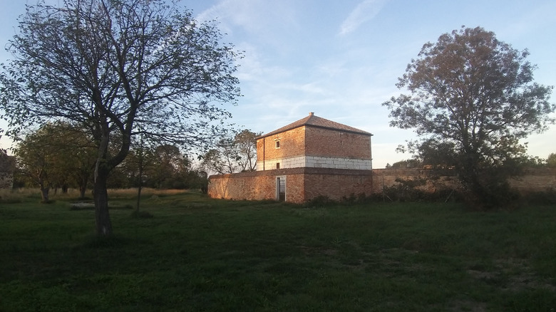 Brick fortification on the island Lazzaretto Nuovo in Venice