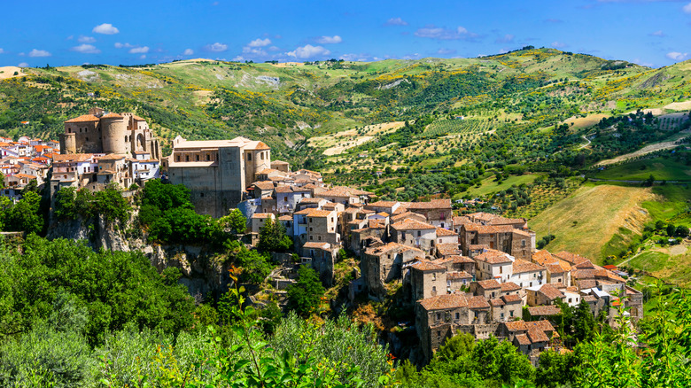Oriolo, Italy, an ancient hilltop town on Calabria's 