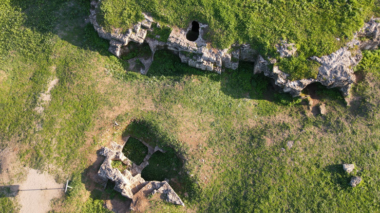 Aerial view of underground chambers, Domus de Janas at Anghelu Ruju