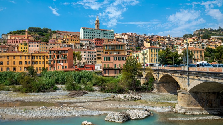 The colorful houses of Ventimiglia old town
