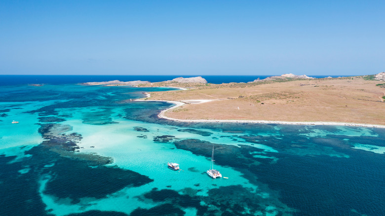 Aerial view from Asinara island, Sardinia Italy