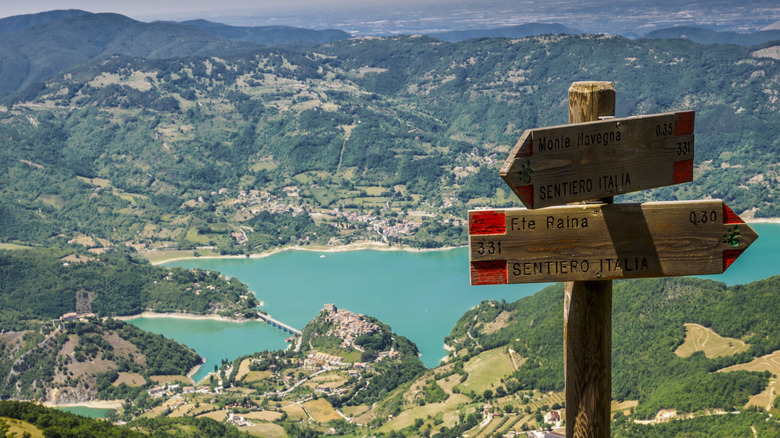 view of Lago del Turano in Italy
