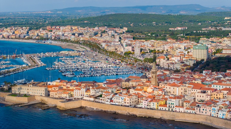 harbor of Alghero on Sardinia, Italy