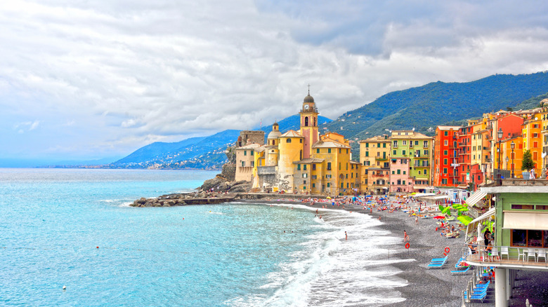 Buildings in Camogli near the coastline