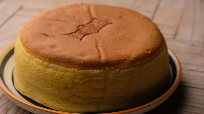 Freshly baked Japanese fluffy cake