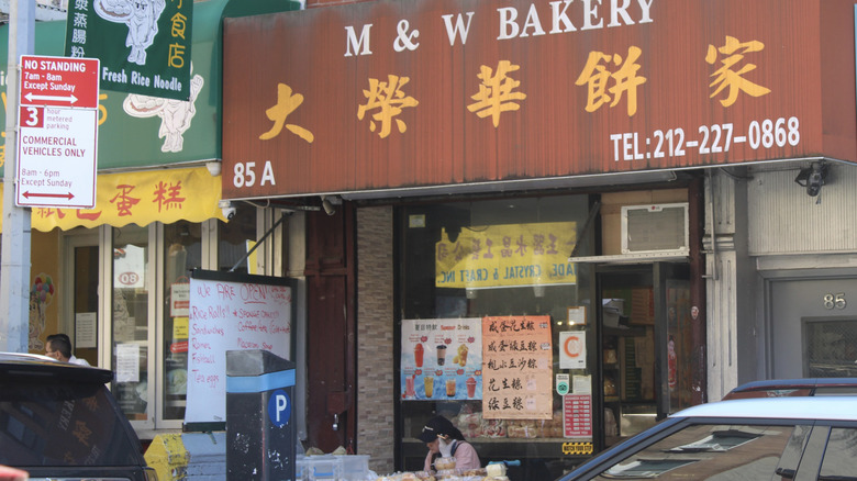Person selling pastries at M&W