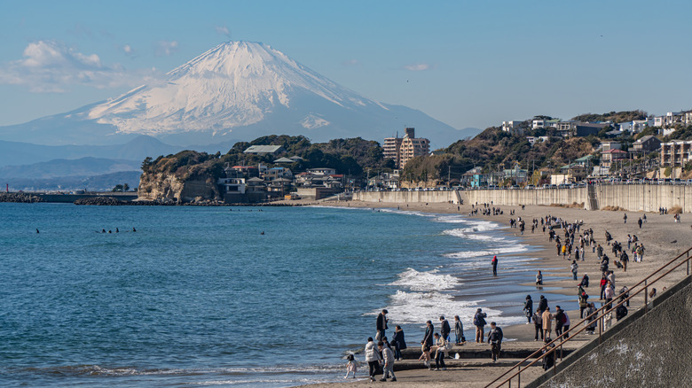 Kamakura beach with Mount Fuji