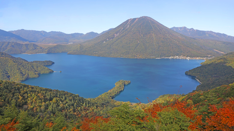 Lake Chuzenji in Nikko National Park, Japan.