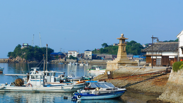 Historic lighthouse of Tomonoura, "the port of waiting for the tide"