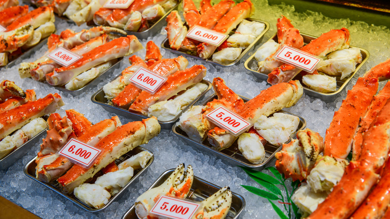Local crab at Hakodate's seafood market