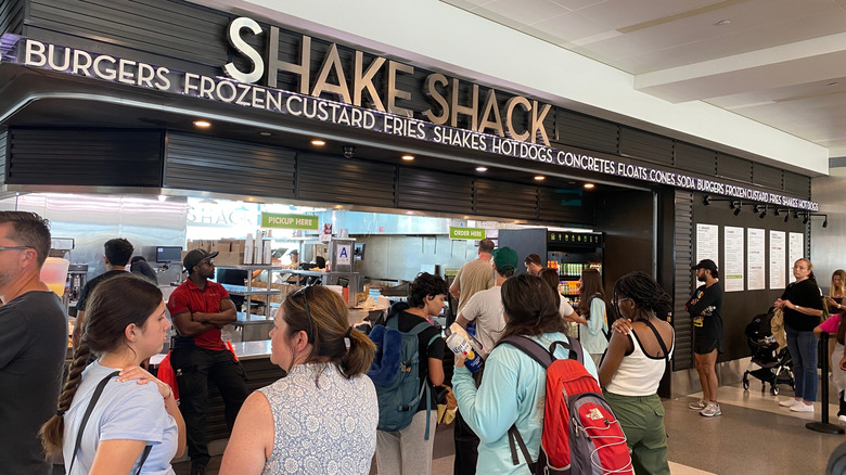 people waiting in line at Shake Shack at JFK
