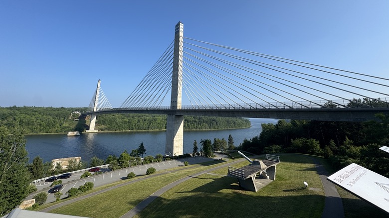 View of bridge and river in Bucksport