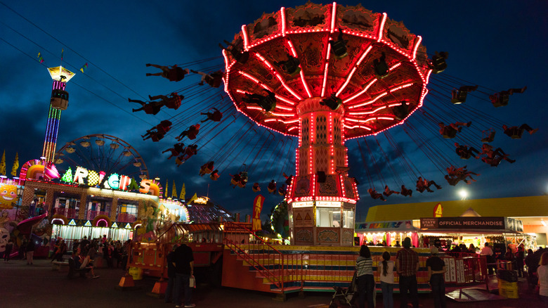Washington State Fair in Puyallup at night