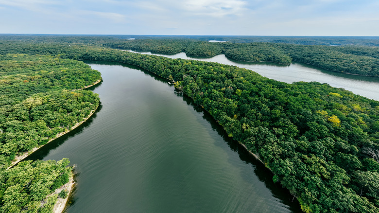 Various arms of Bull Shoals Lake in Missouri