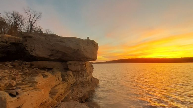 Sunset over Bull Shoals Lake in Missouri