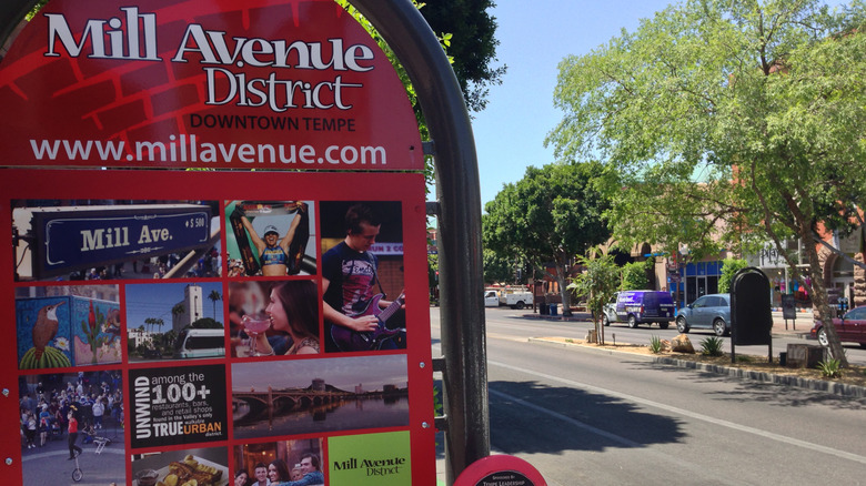 Mill Avenue sign for downtown Tempe Nightlife