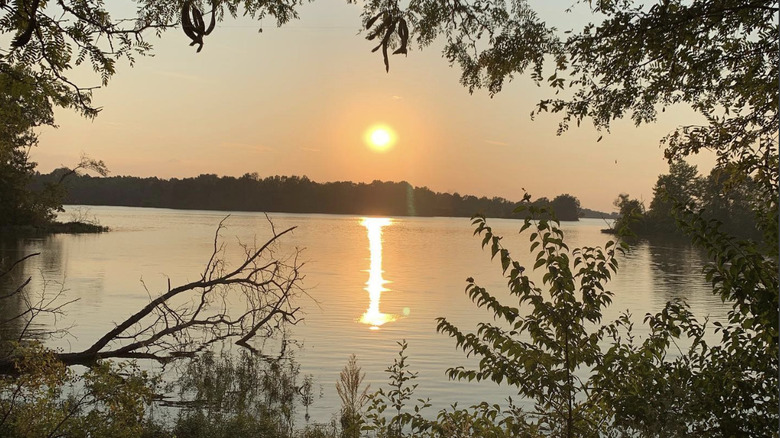 Sangchris lake at sunset