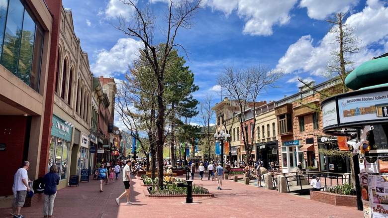 Pearl Street Mall in Boulder, Colorado, the main historic heart of the city
