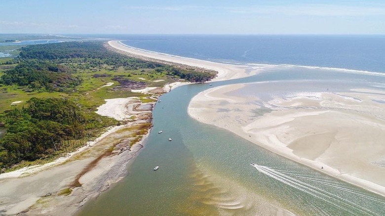 Aerial view of Hog Inlet in South Carolina