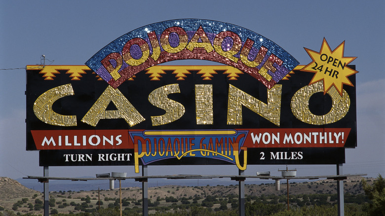 Pojoaque Pueblo casino road sign