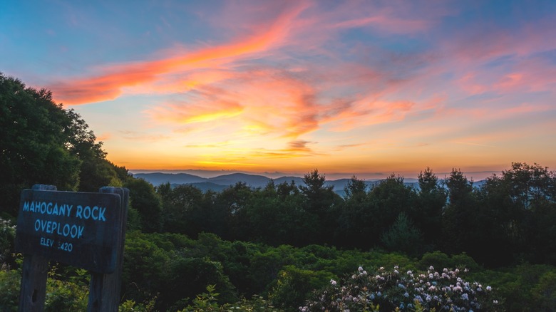 Dusk at Mahogany Rock Overlook near Sparta, North Carolina