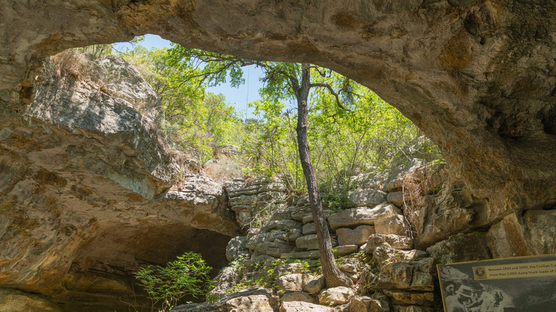 Entrance at Longhorn Cavern State Park in Burnet County in Texas Hill Country