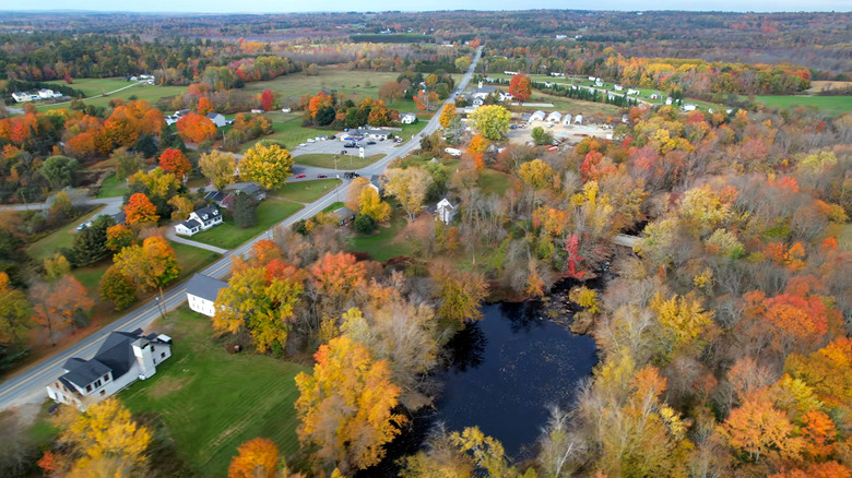 The town of Levant, Maine, in the fall