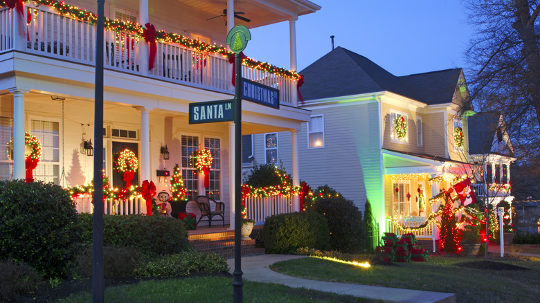 homes decorated for Christmas in McAdenville North Carolina