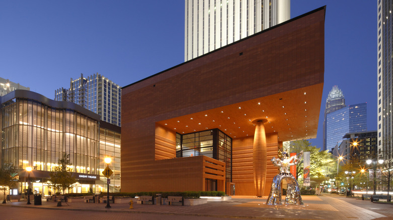 Bechtler Museum of Modern Art in uptown Charlotte at night