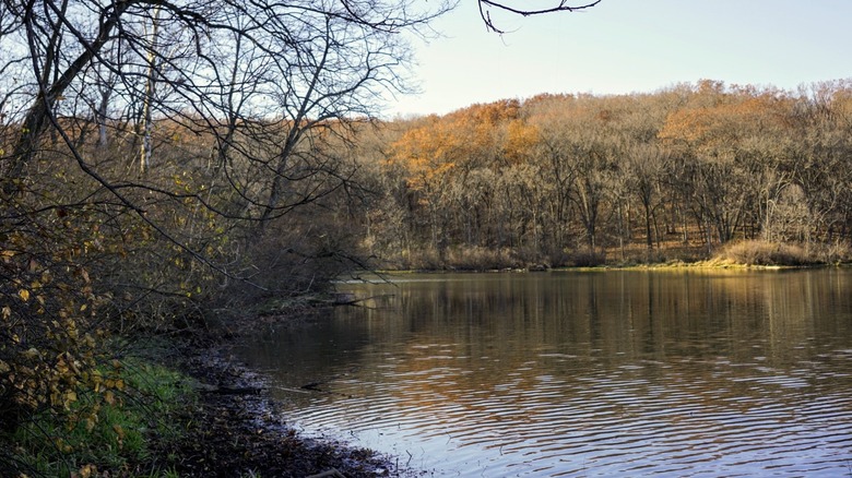 Lake Ahquabi State Park as seen in autumn