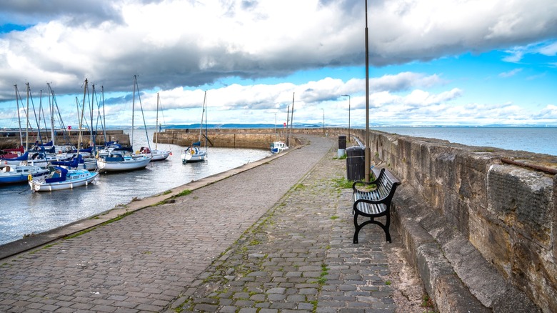 Anchored Sailing Boats in harbor, Musselburgh, Scotland
