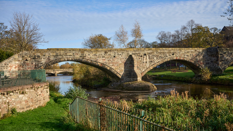 Ancient stone bridge in Musselburgh, Scotland