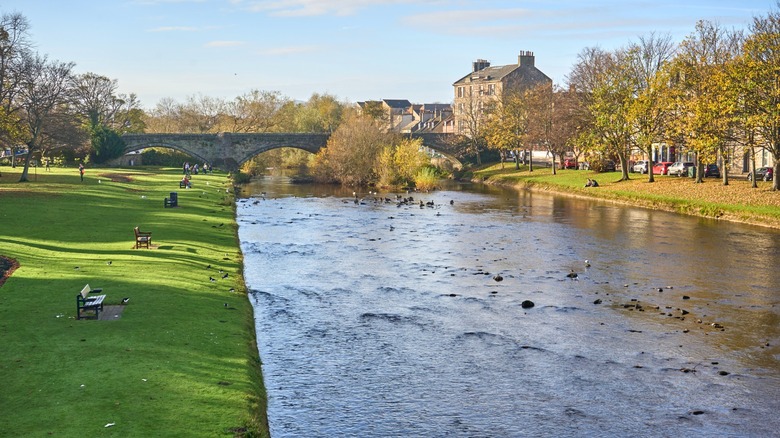 Autumn riverside calm in Musselburgh, Scotland