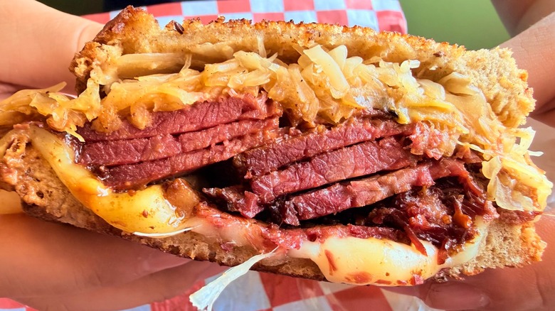 Reuben sandwich with thick-stacked meat from Craft-Eats, Hanover, Pennsylvania