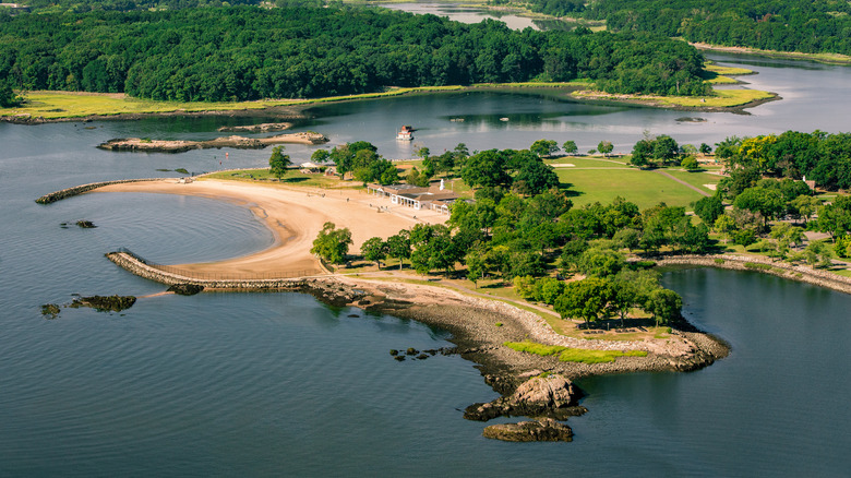 Glen Island Park in New Rochelle, located on the sound