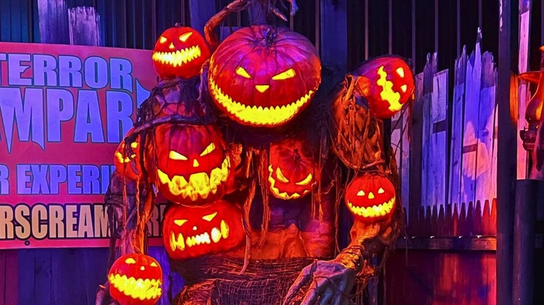 Jack-o'-lantern monster in Pure Terror Screampark in Monroe, New York